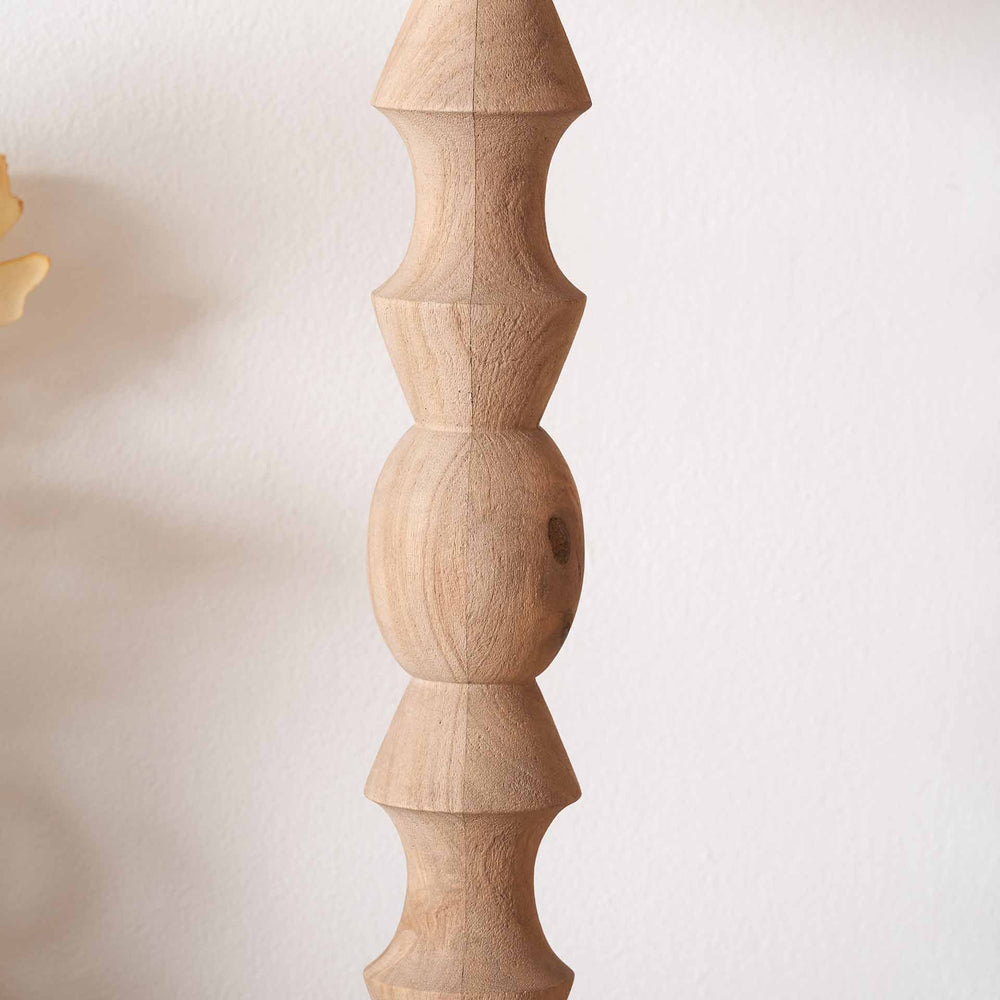 Aya Natural Modernist Large Turned Wood Table Lamp Base