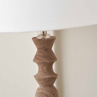 Aya Natural Modernist Turned Wood Table Lamp Base