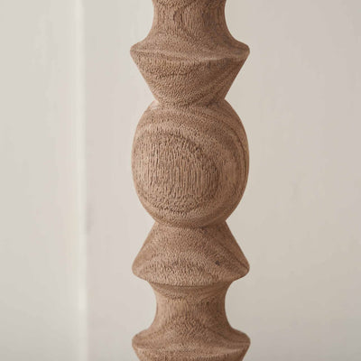 Aya Natural Modernist Turned Wood Table Lamp Base