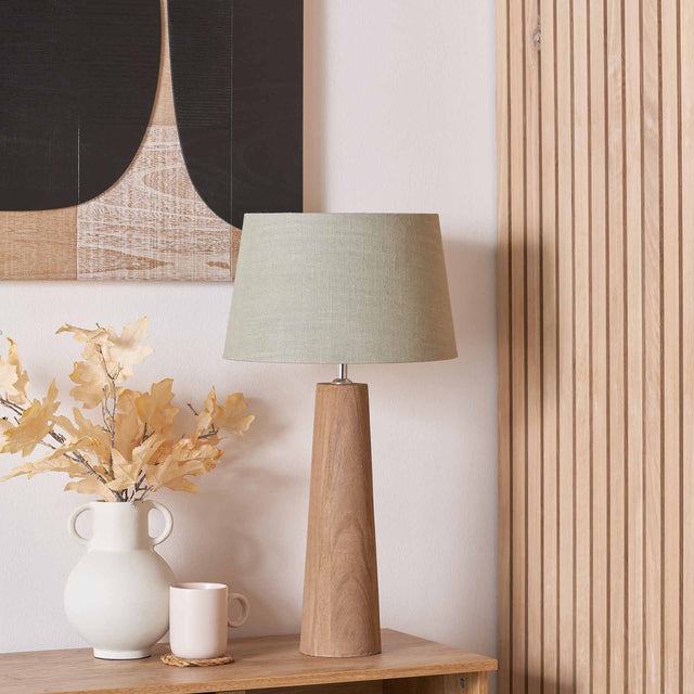 Alisha Natural Conical Wood Table Lamp Base