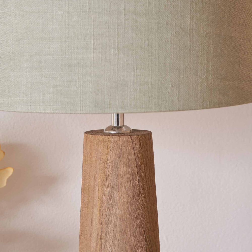 Alisha Natural Conical Wood Table Lamp Base