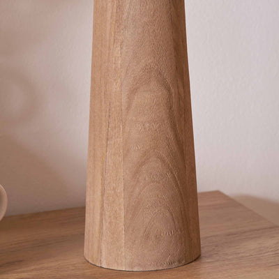 Alisha Natural Conical Wood Table Lamp Base