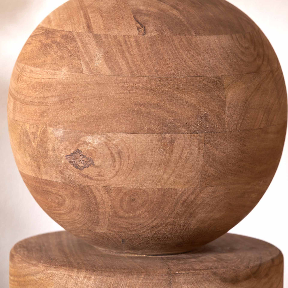 Zyana Antique Brown Round Wood Table Lamp Base