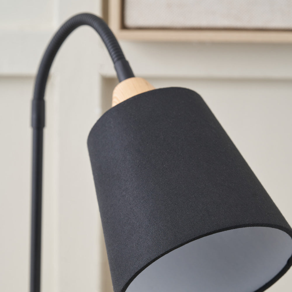 Jaya Black and Natural Wood Table Lamp
