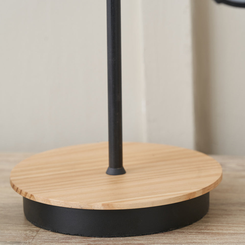 Jaya Black and Natural Wood Table Lamp