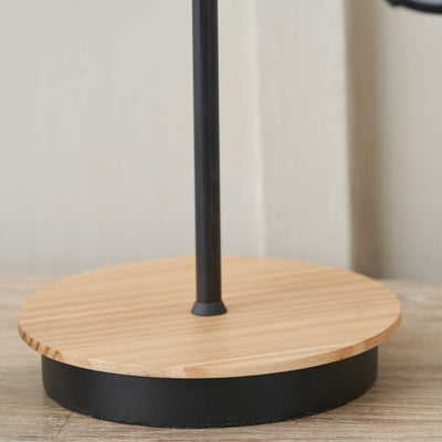 Jaya Black and Natural Wood Table Lamp