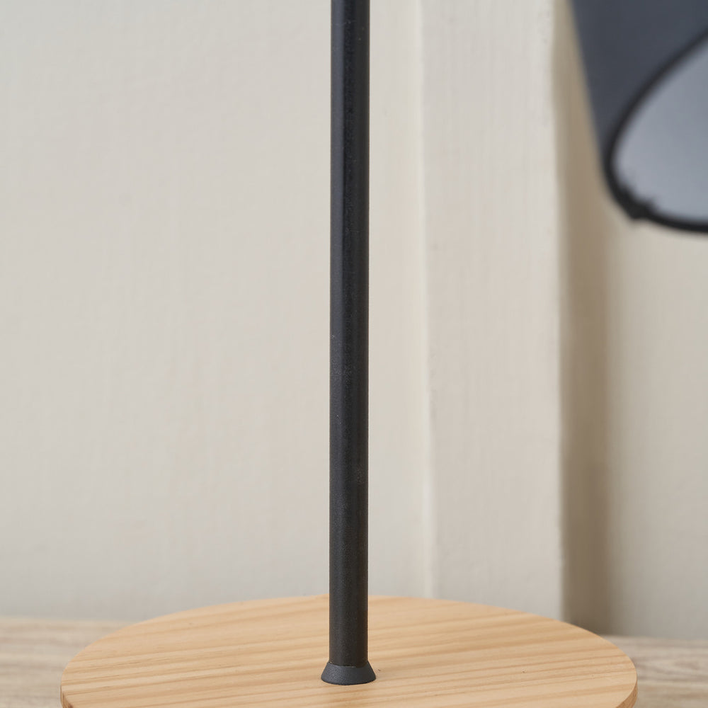 Jaya Black and Natural Wood Table Lamp