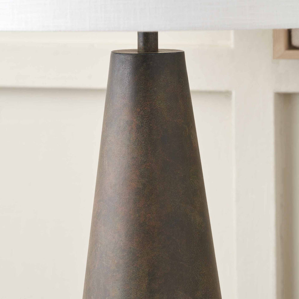 Arden Verdi Gris Metal Conical Table Lamp Base