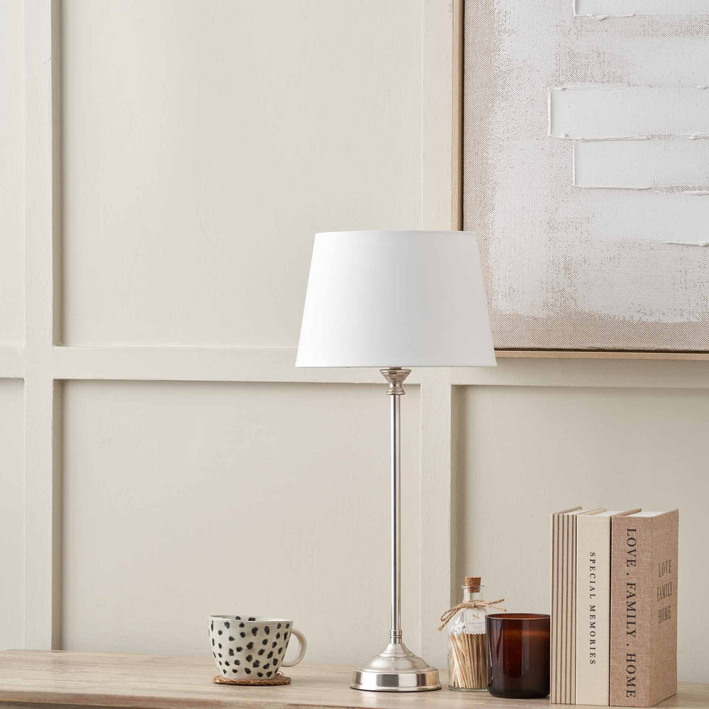 Keaton Silver Metal Stick Table Lamp Base