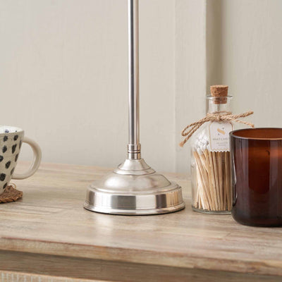 Keaton Silver Metal Stick Table Lamp Base