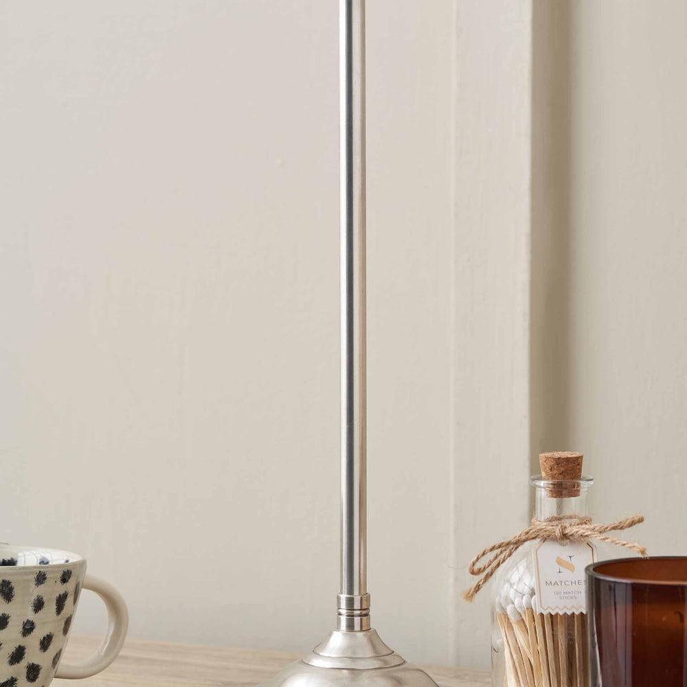 Keaton Silver Metal Stick Table Lamp Base