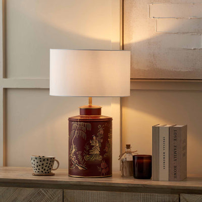 Adara Red Tea Caddy Table Lamp Base