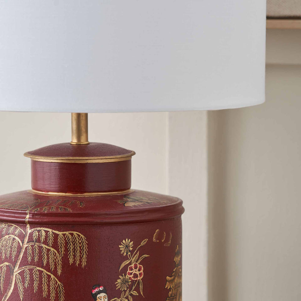 Adara Red Tea Caddy Table Lamp Base