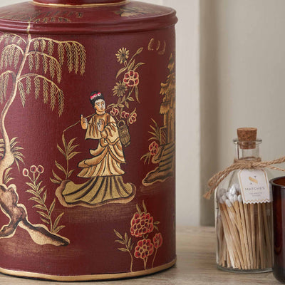 Adara Red Tea Caddy Table Lamp Base