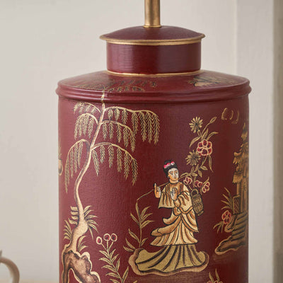 Adara Red Tea Caddy Table Lamp Base