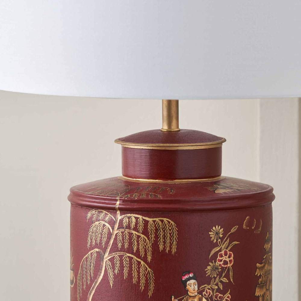 Adara Red Tea Caddy Table Lamp Base