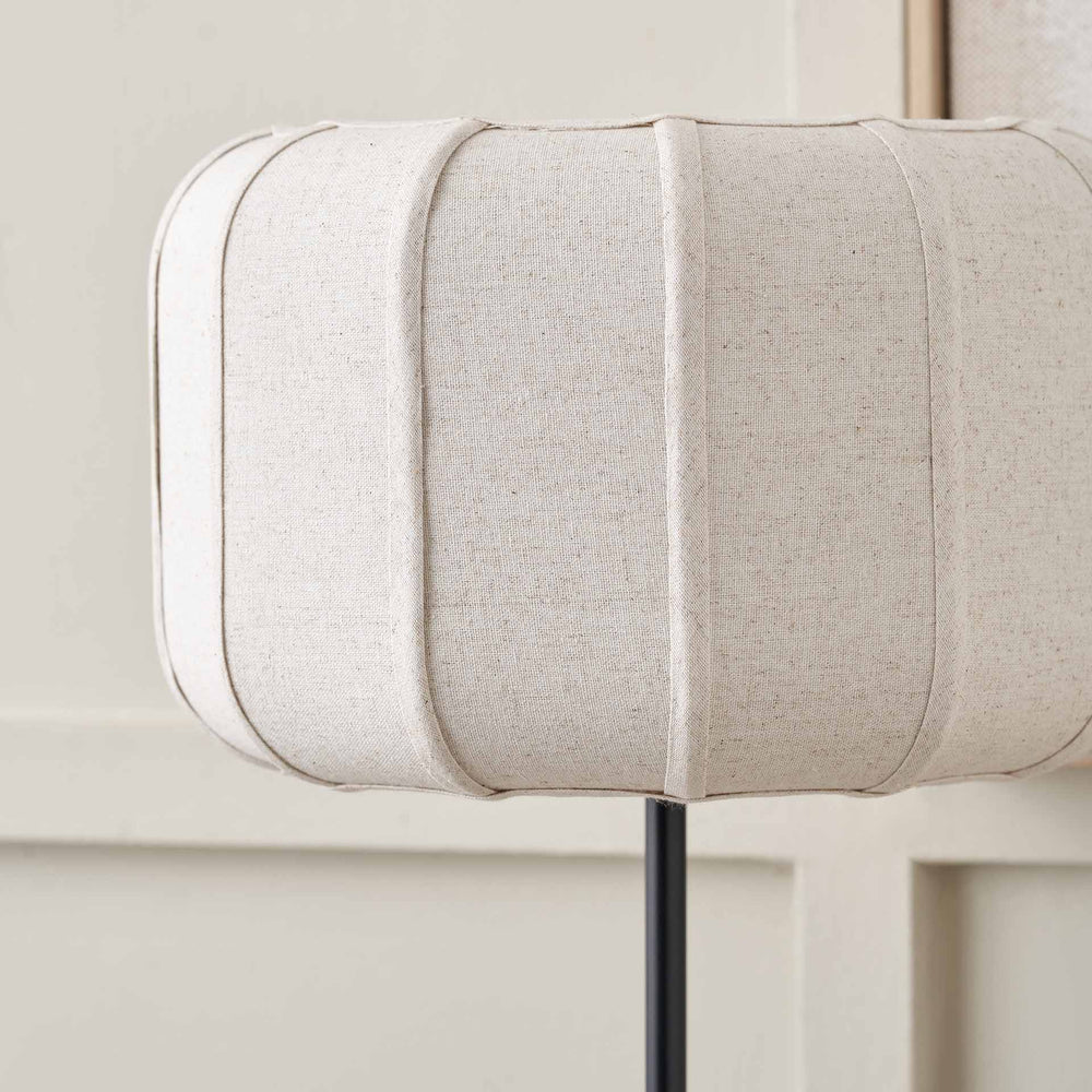 Otis Black and Natural Linen Structured Table Lamp
