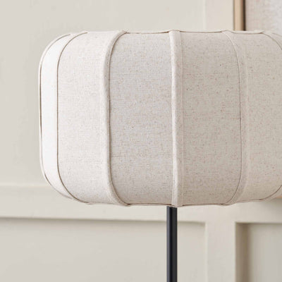 Otis Black and Natural Linen Structured Table Lamp