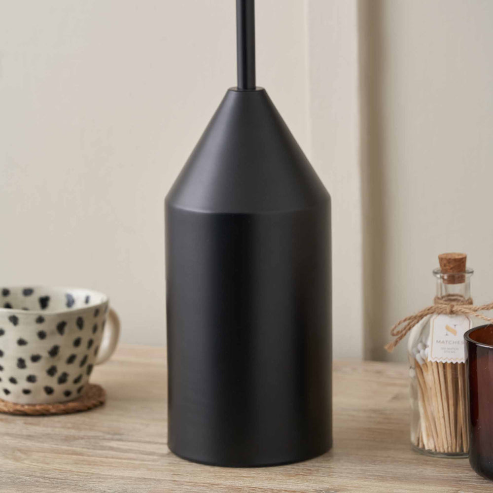 Otis Black and Natural Linen Structured Table Lamp