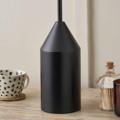 Otis Black and Natural Linen Structured Table Lamp