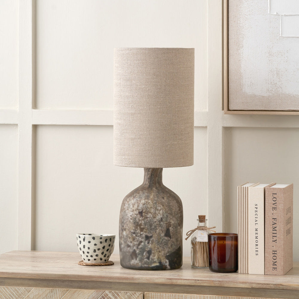 Padrino Brown Organic Glass Bottle Table Lamp