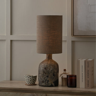 Padrino Brown Organic Glass Bottle Table Lamp