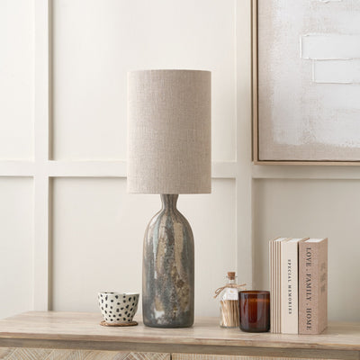 Padrino Brown Tall Organic Glass Bottle Table Lamp