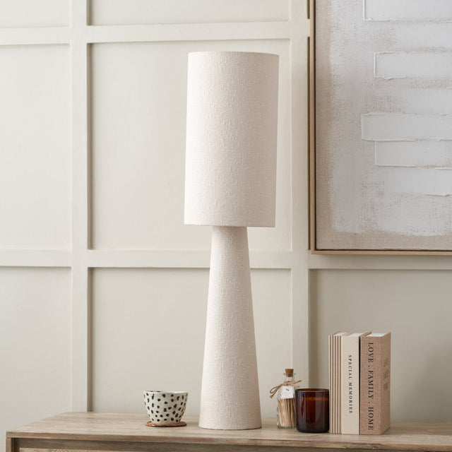 Carissa White Slubby Handloom Fabric Table Lamp