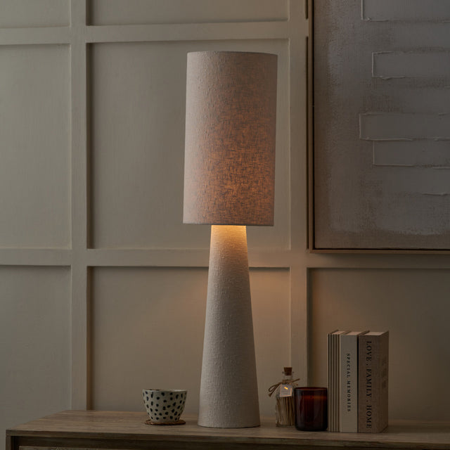 Carissa White Slubby Handloom Fabric Table Lamp