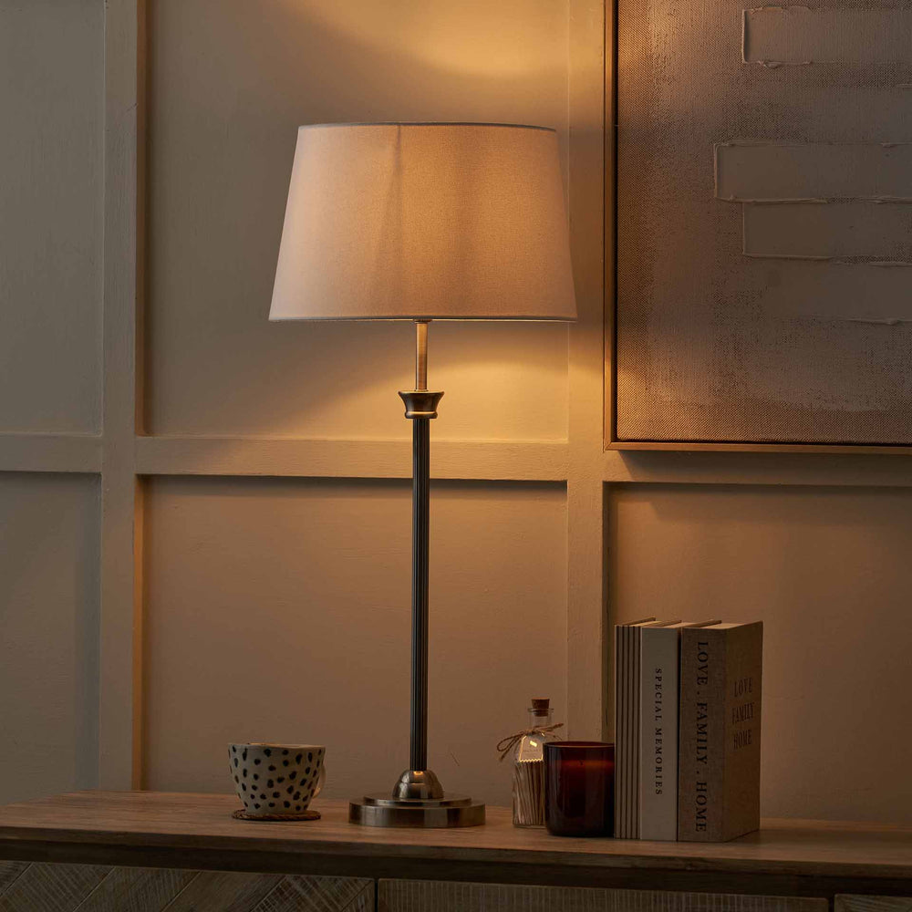 Marcello Antique Silver Metal Table Lamp Base