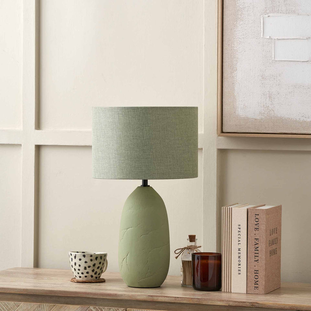 Avery Sage Vintage Textured Ceramic Table Lamp