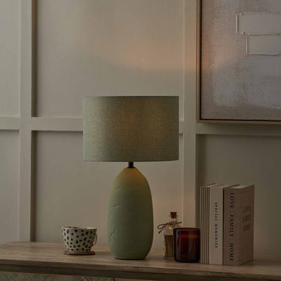 Avery Sage Vintage Textured Ceramic Table Lamp