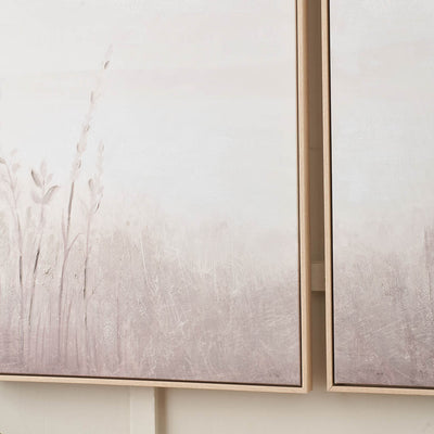 Elva Natural and White Landscape Canvases with Natural Frames S/3
