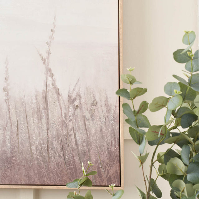 Elva Natural and White Landscape Canvases with Natural Frames S/3