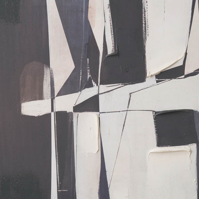 Formaelle Monochrome Abstract People Canvas with Black Frame