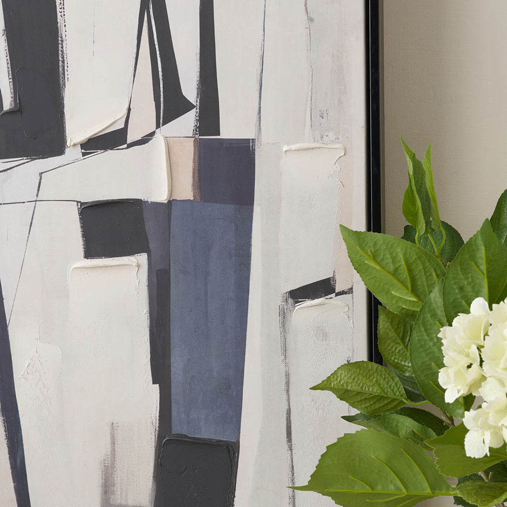 Formaelle Monochrome Abstract People Canvas with Black Frame