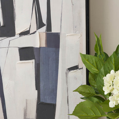 Formaelle Monochrome Abstract People Canvas with Black Frame