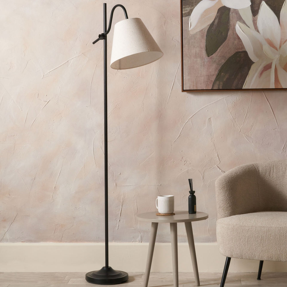 Sorrel Black Metal Curved Arm Floor Lamp