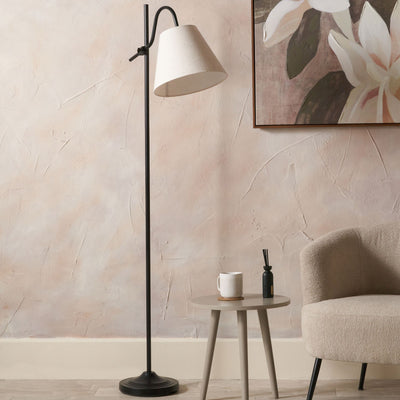 Sorrel Black Metal Curved Arm Floor Lamp