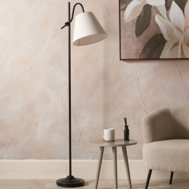 Sorrel Black Metal Curved Arm Floor Lamp