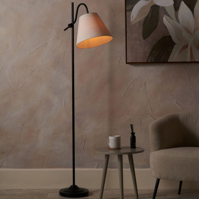 Sorrel Black Metal Curved Arm Floor Lamp