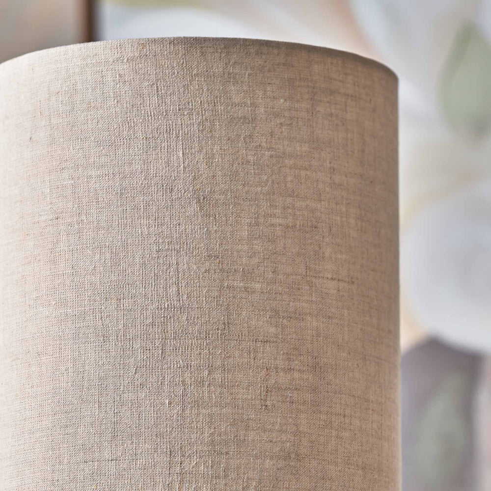 Palomina Black Ribbed Slim Wood Floor Lamp