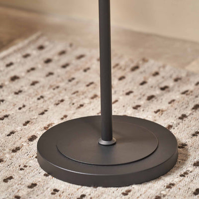 Athena Ribbed Glass Black Metal Round Floor Lamp