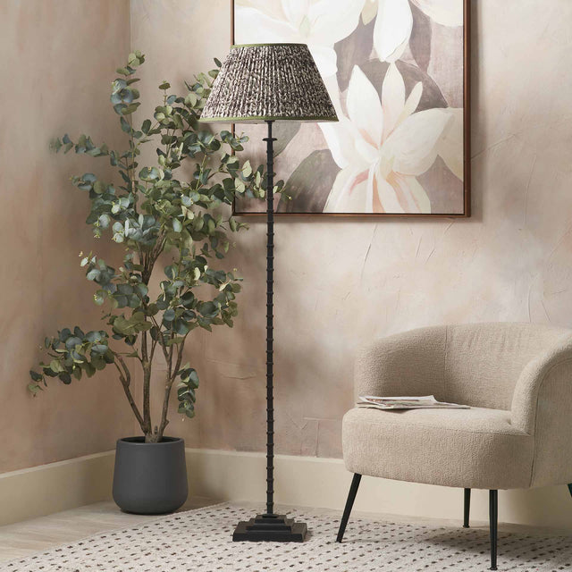 Kori Black Ribbed Slim Floor Lamp Base