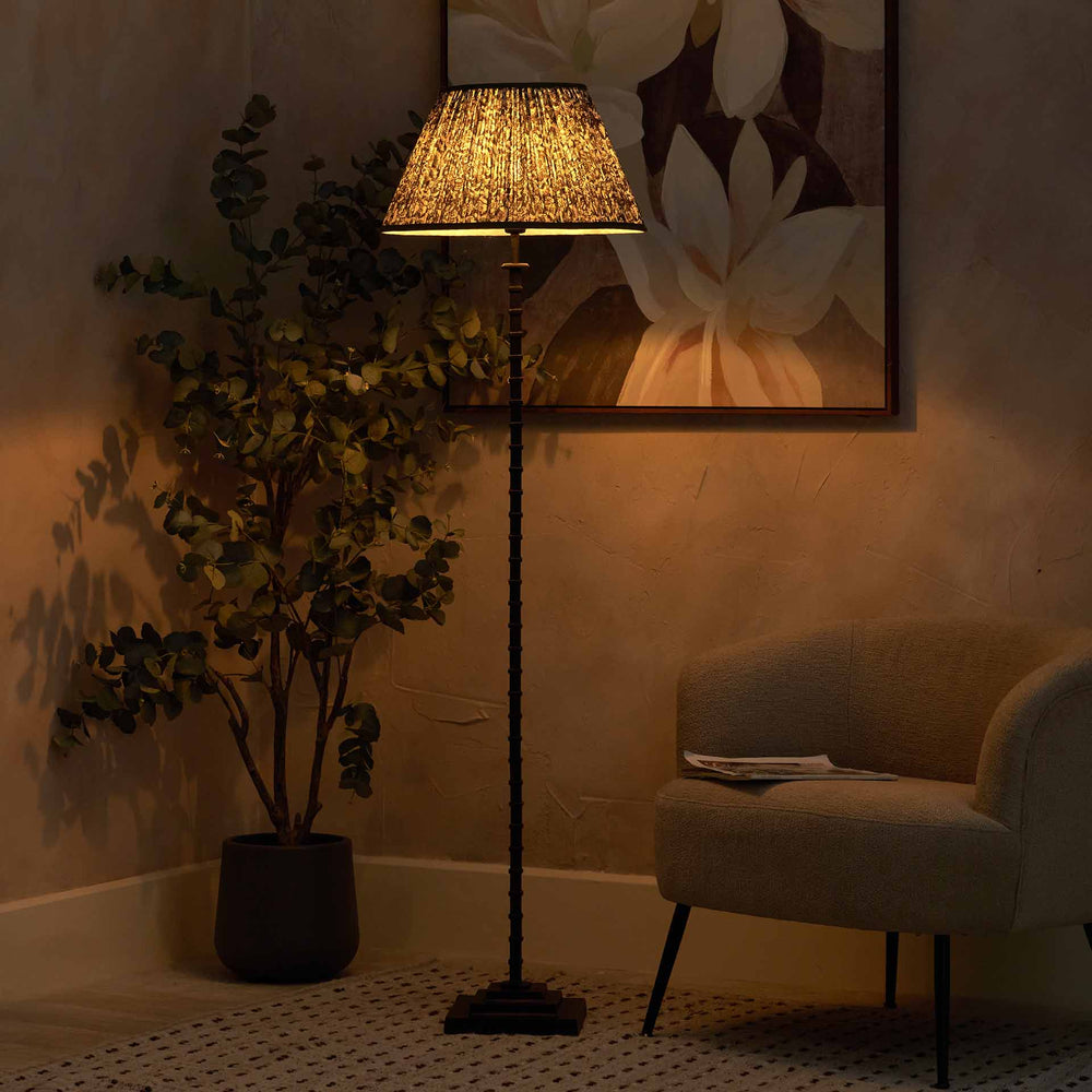 Kori Black Ribbed Slim Floor Lamp Base