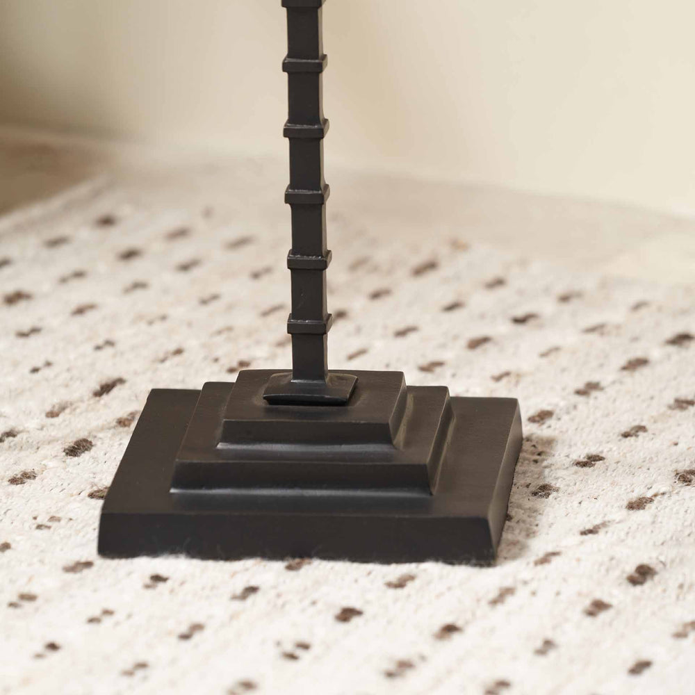 Kori Black Ribbed Slim Floor Lamp Base