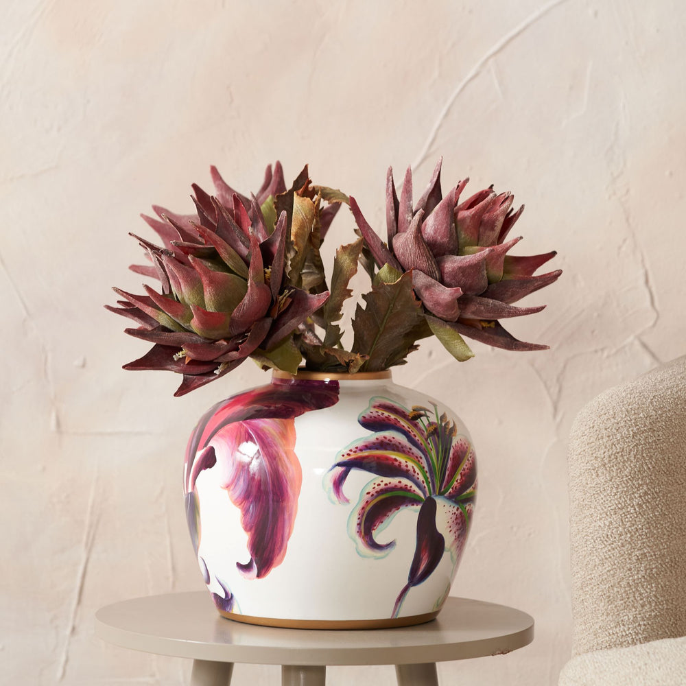 Lillian Pink Lily Ceramic Vase