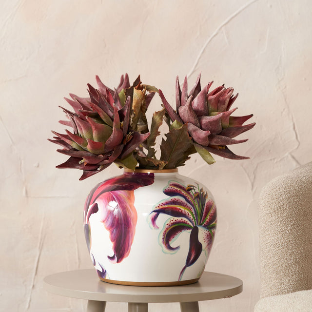 Lillian Pink Lily Ceramic Vase