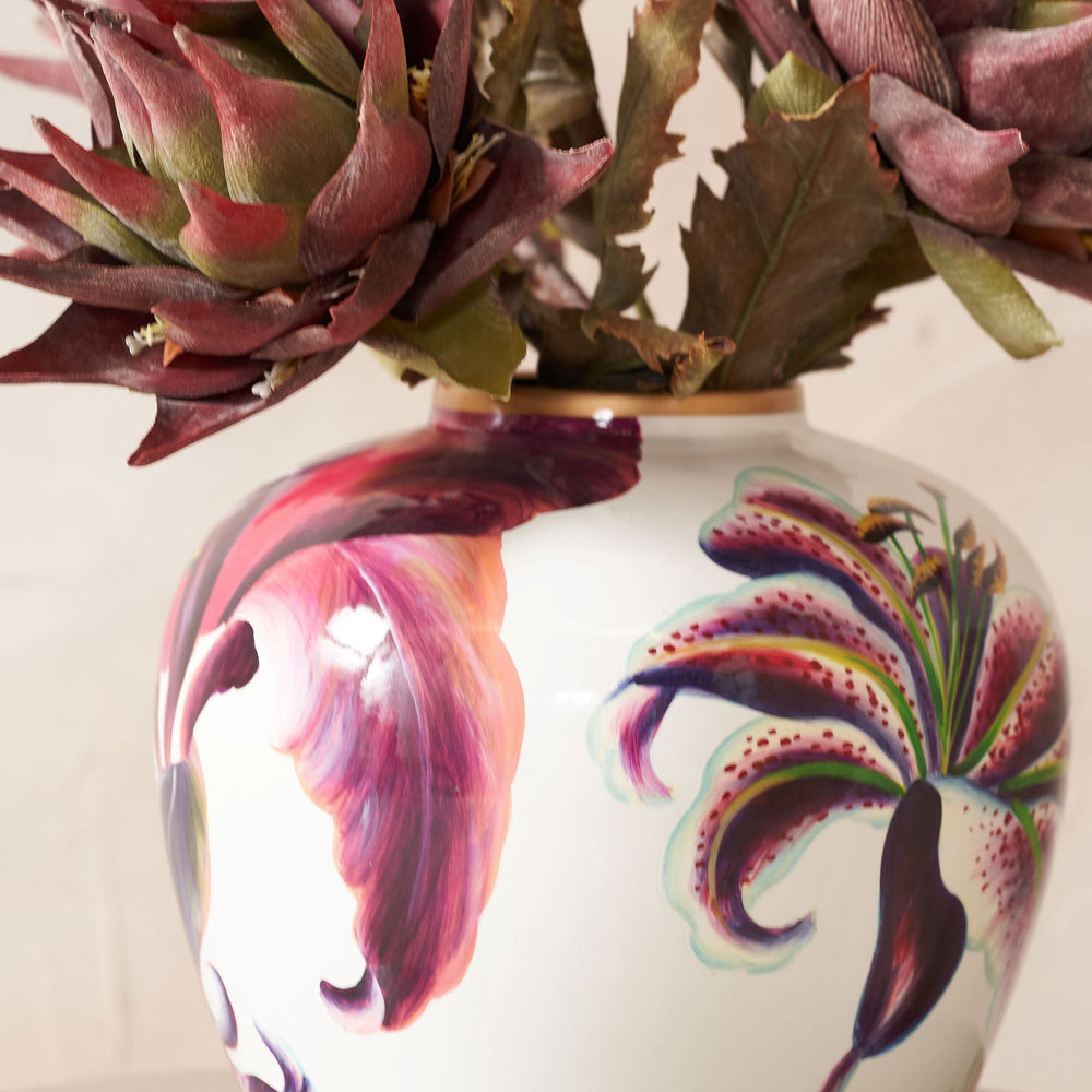 Lillian Pink Lily Ceramic Vase