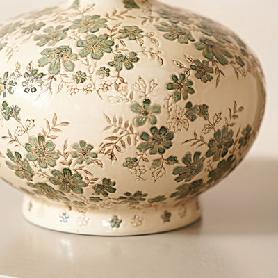 Clara Green Floral Ceramic Vase